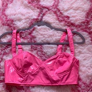 Shein latex bralet top